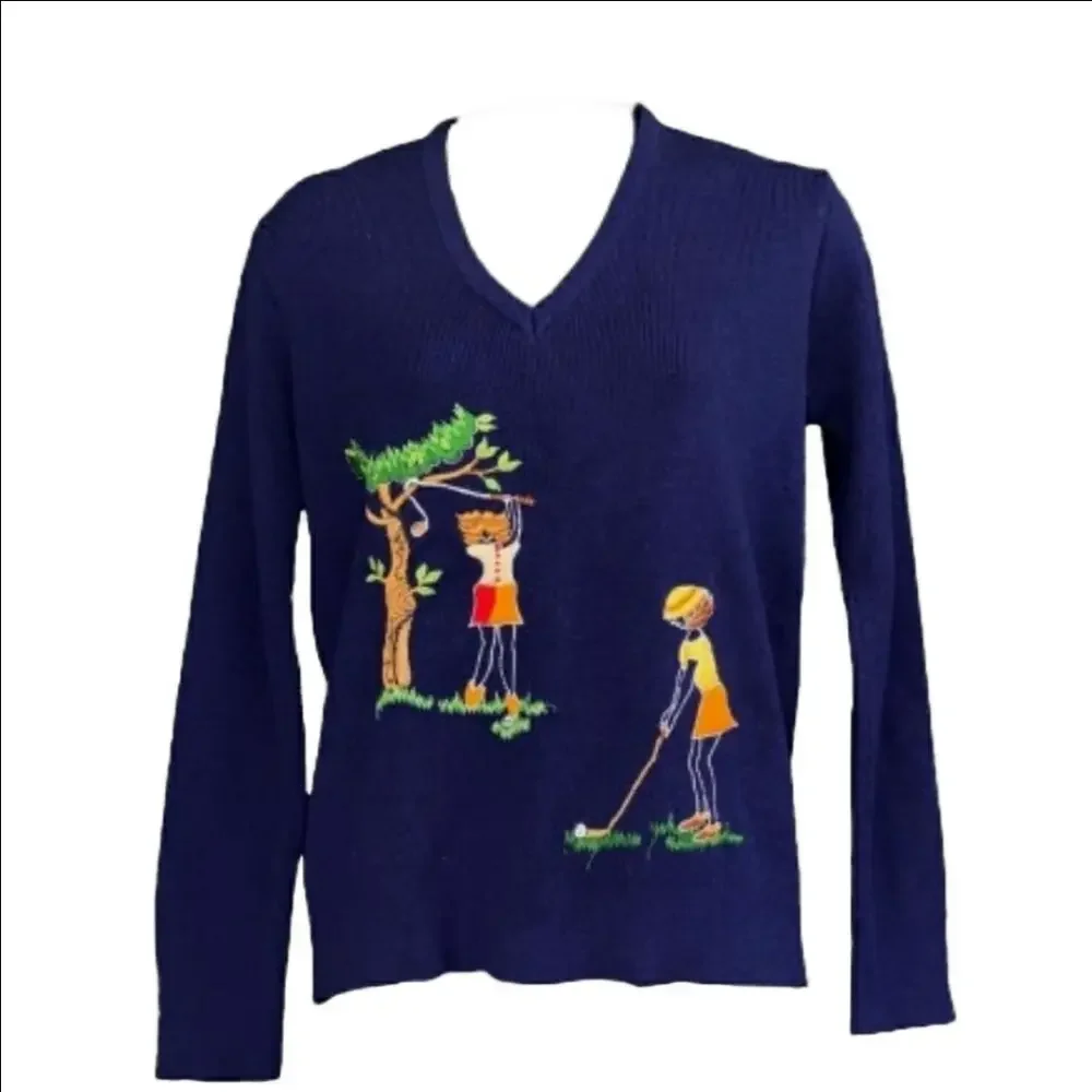 Vintage Golfcore Grandpa Core Golf Sweater Andreno Argenti Novelty XL